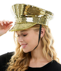 Gold Mirror Captain Hat