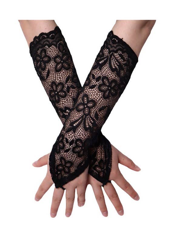 Black Lace Fingerless Gloves