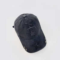 Retro Raised Star Embroidery Baseball Cap