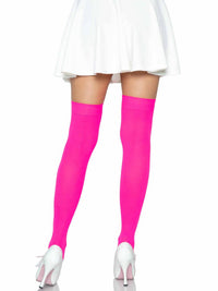 Luna Thigh High Stockings: Neon Pink / One Size