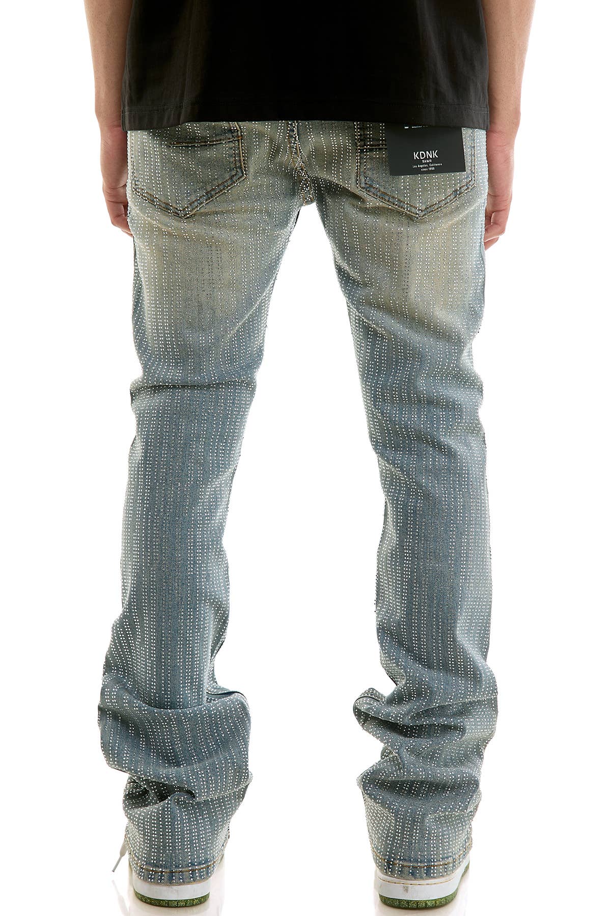 RHINESTONE FLARE JEANS
