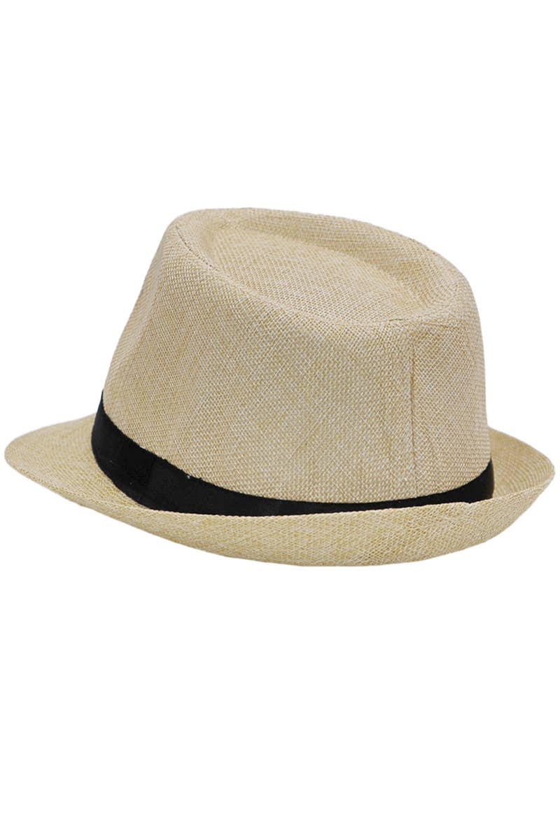 Open Weave Light Weight Flax Fabric Fedora