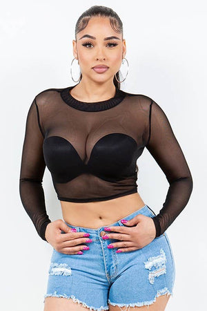 Crop Top Mesh Shirt