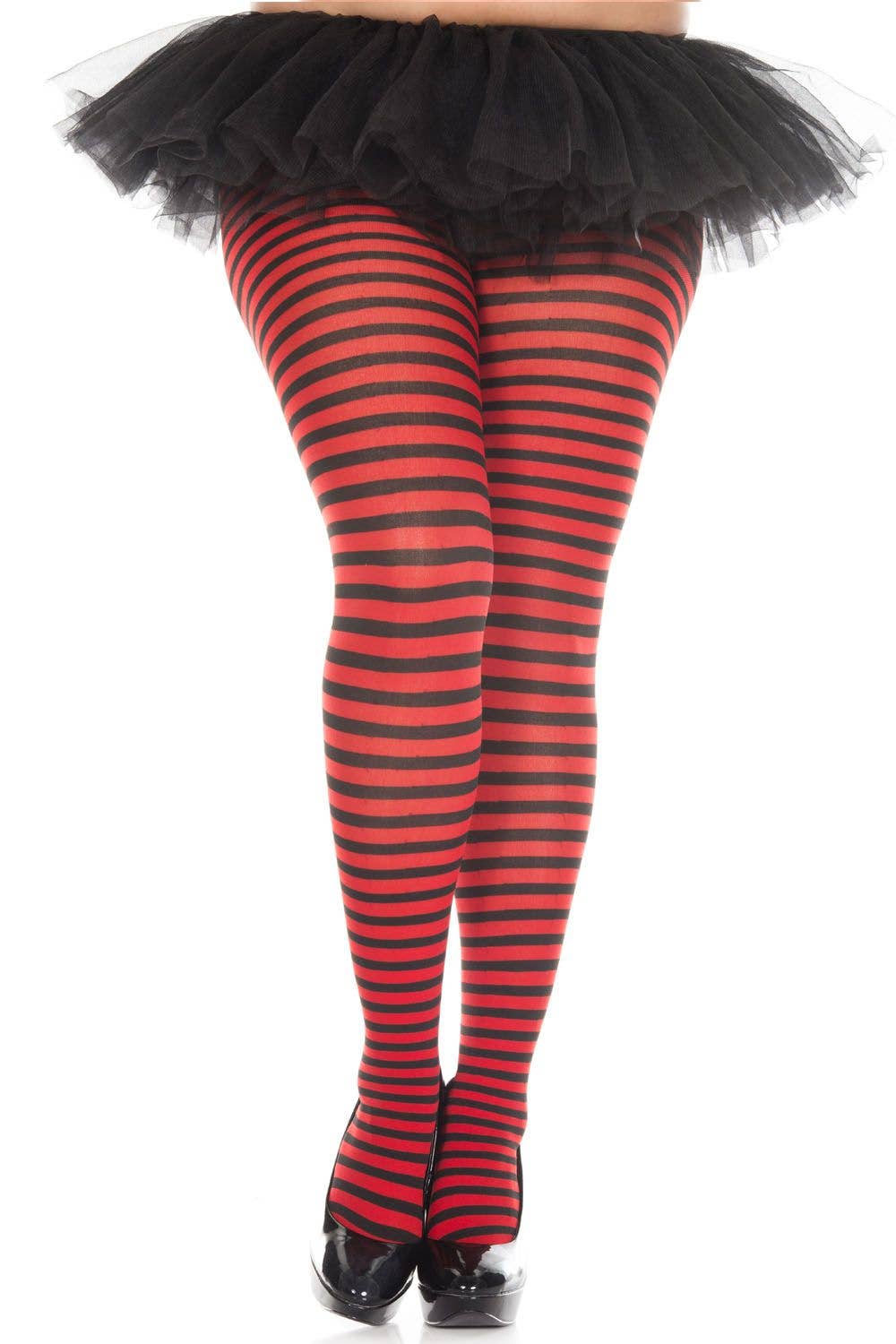 Plus Size Striped Tights