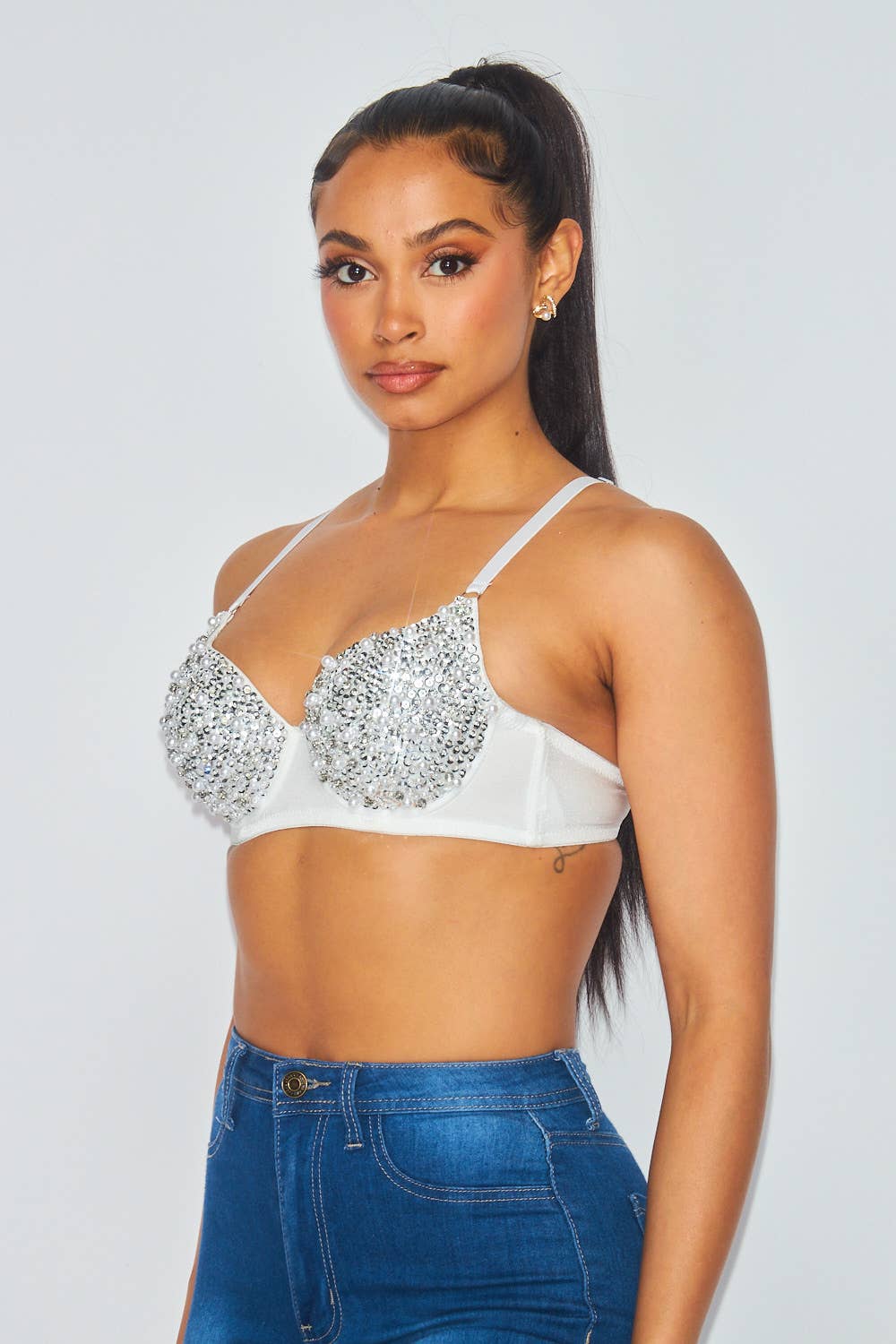 Sequin Pearl Bra