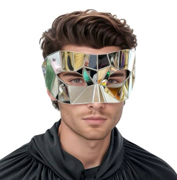 Silver Polygonal Mirror Eye Mask