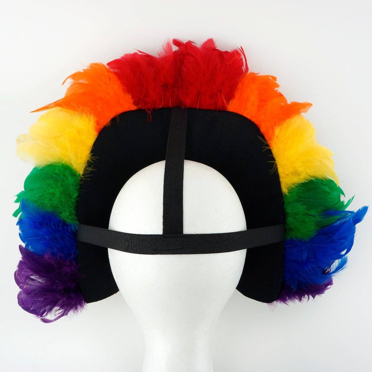 Feather Headdress Section With Sequins - Rainbow