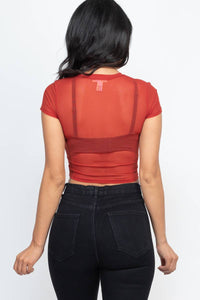 Mesh Sheer Crop Top