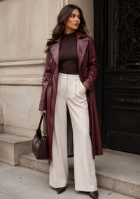 Neo Luxe Leather Trench