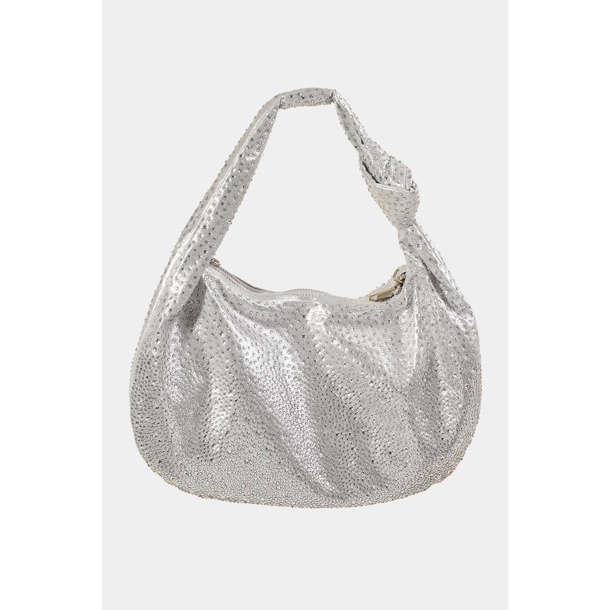 Rhinestone Studded Hobo Bag