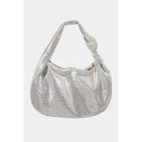 Rhinestone Studded Hobo Bag