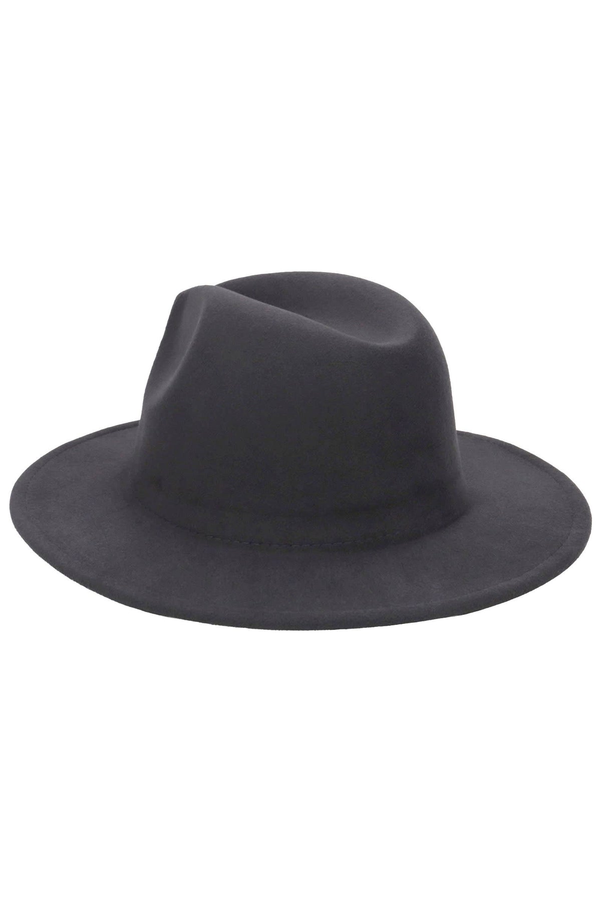 Solid Plain Standard Brim Felt Rancher Hat