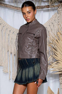 Studded Zip Up Jacket