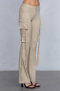 Stretchy flared cargo pants