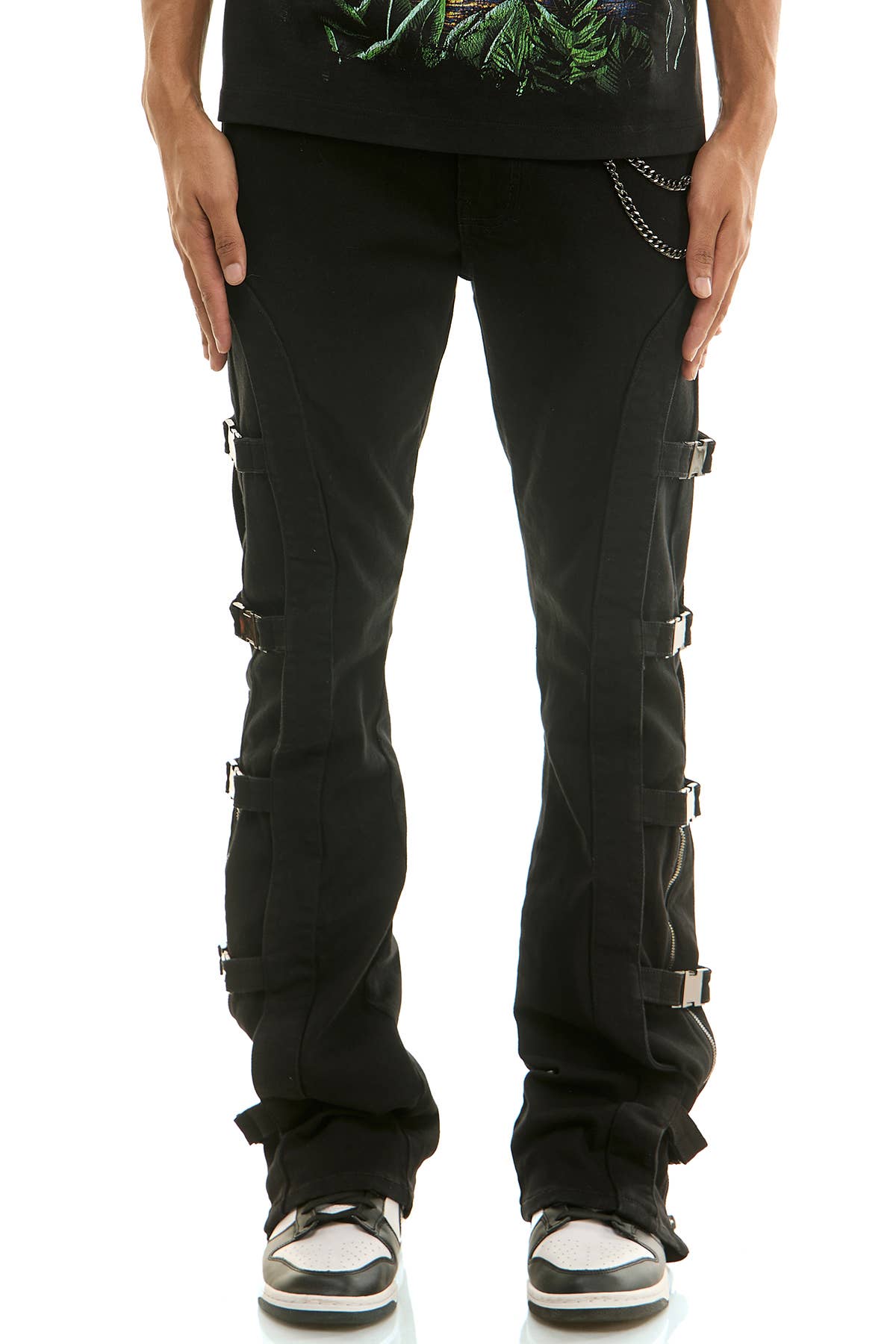 BUCKLE FLARE PANTS/JEANS