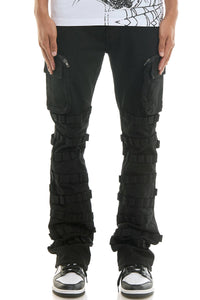 STRAP FLARE JEANS