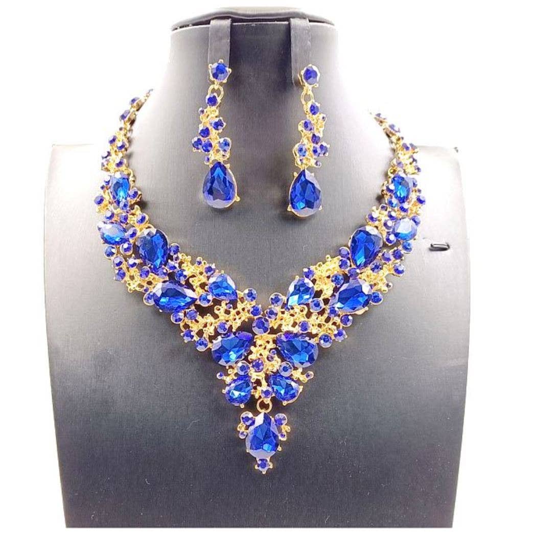 Vine Rhinestone Necklace Set