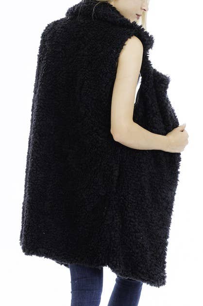 Satin Lined Faux Fur Vest