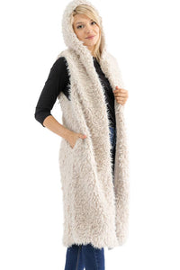 Hood Shaggy Long Vest