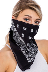 Classic Paisley Print Square Cotton Bandana