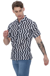 Mens Shirts Black Abstract