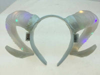Light-Up White Ram Horn Headband
