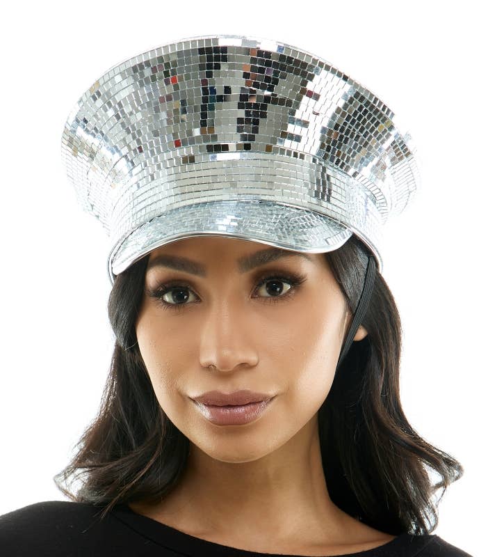 Silver Mirror Captain Hat