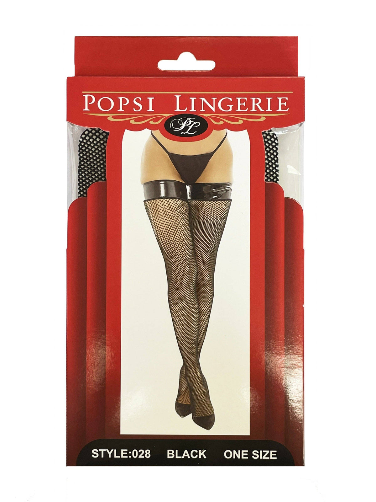 Fishnet Stocking With Vinyl Top (BOXED)