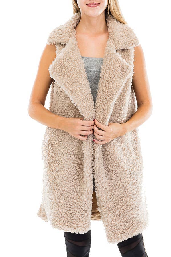 Satin Lined Faux Fur Vest