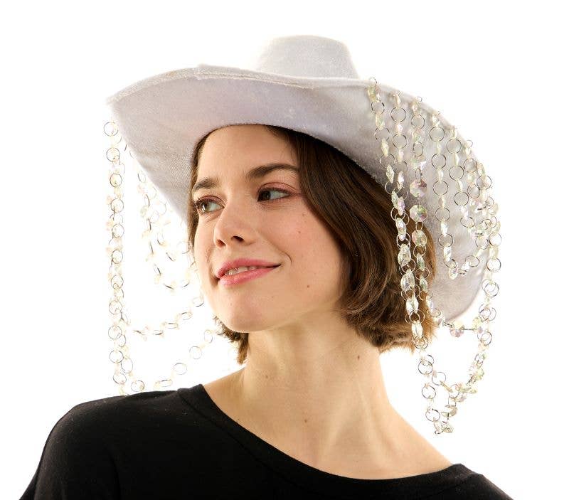 White Cowboy Hat with Jewels