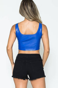 Leather Buckle Top