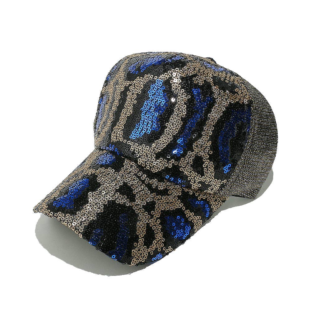 Party sequin leopard hat baseball cap