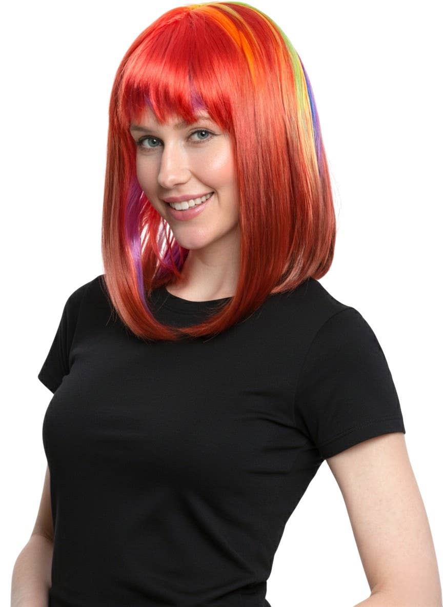Rainbow Long Bob Wig