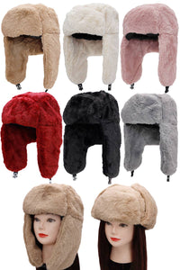 Fluffy Faux Fur Bomber Trapper Hat