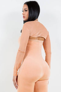Plus Mesh Long Sleeve Shrug