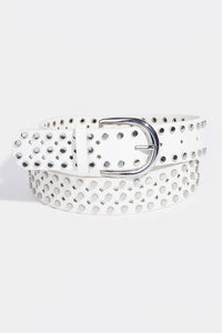 Star Punched And Rivets Vegan Leather Belt
