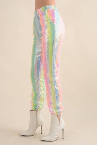 Rainbow Sequin Pants