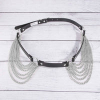 Multi Layered Chain Waist Vegan Leather Belt