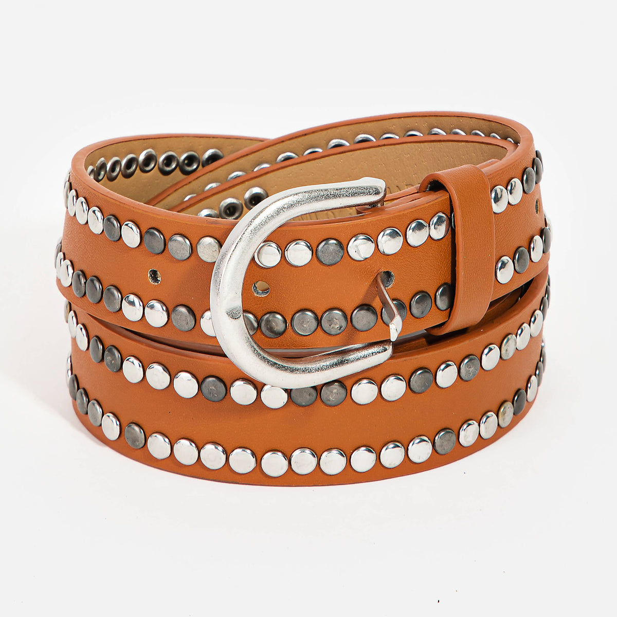 Vegan Leather Studded Fashion Belt