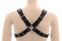 Chest Harness - Halford Style Studded X-Cross PVC Vegan