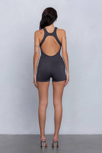V-neck romper w/ back cut out