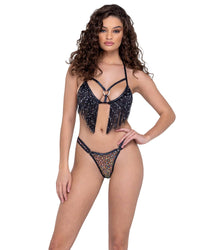 Sequin Fishnet Top