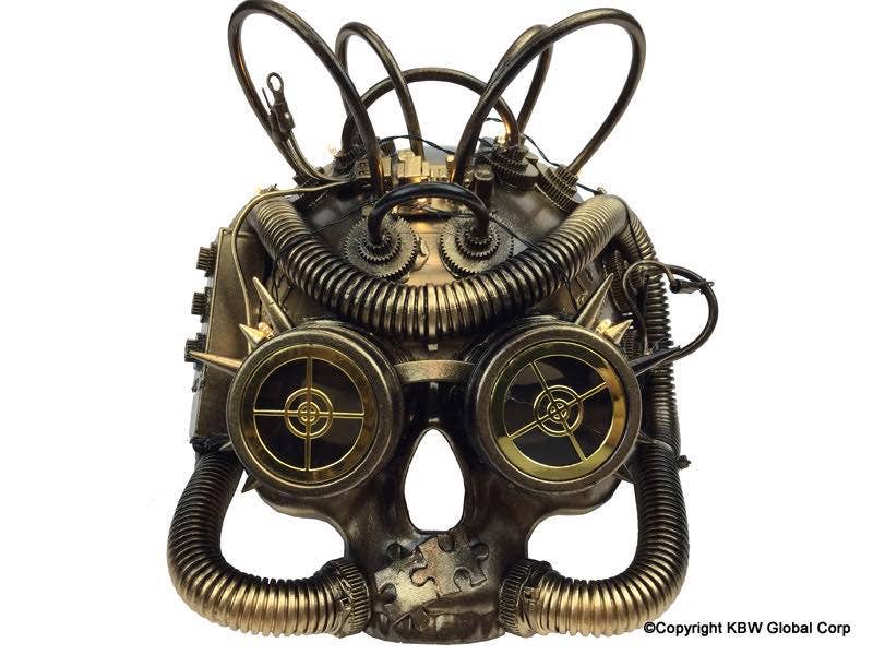Gold Steampunk Skull Mask