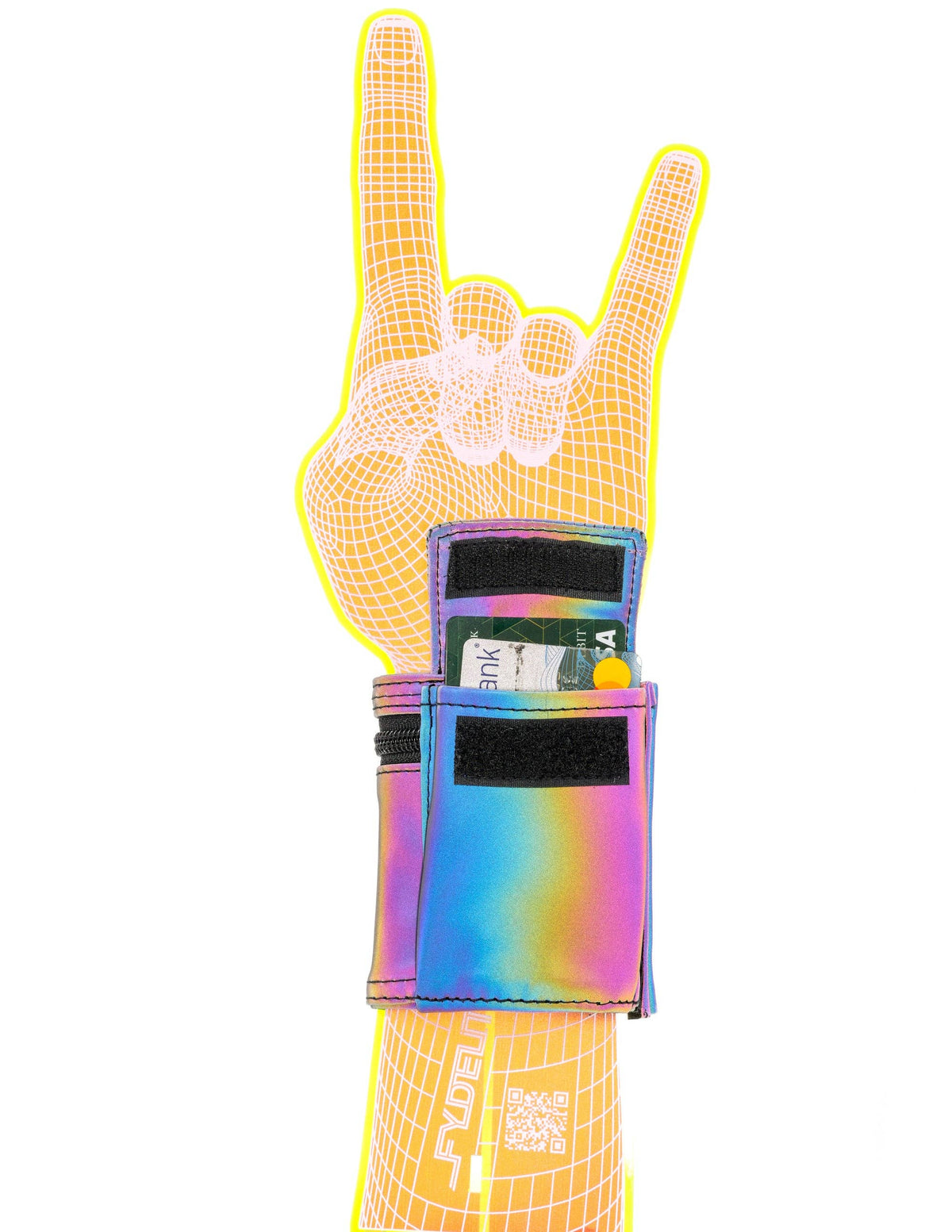 Wrist Wallet Reflective Rainbow