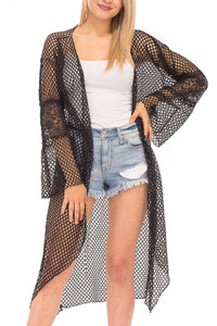 Fishnet Lace Kimono