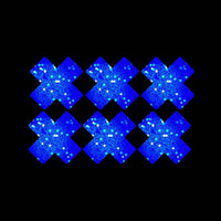Purple Cotton Candy Blacklight Glitter X Factor Body Stickers 6PK