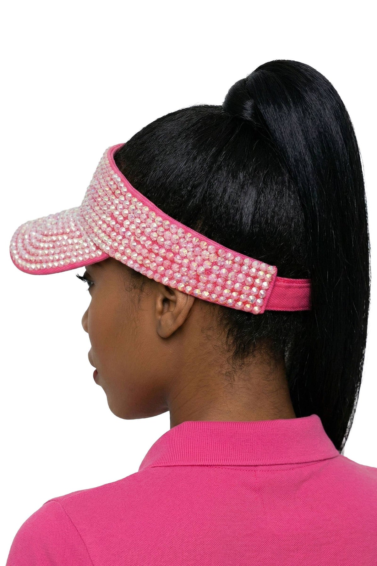 Rhinestone Velcro Back Visor