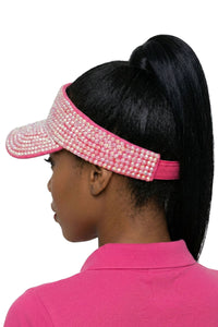 Rhinestone Velcro Back Visor