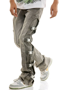 BUCKLE FLARE PANTS/JEANS
