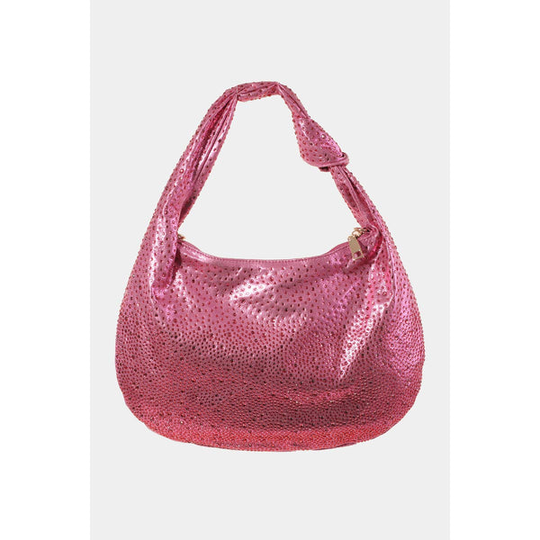 Rhinestone Studded Hobo Bag
